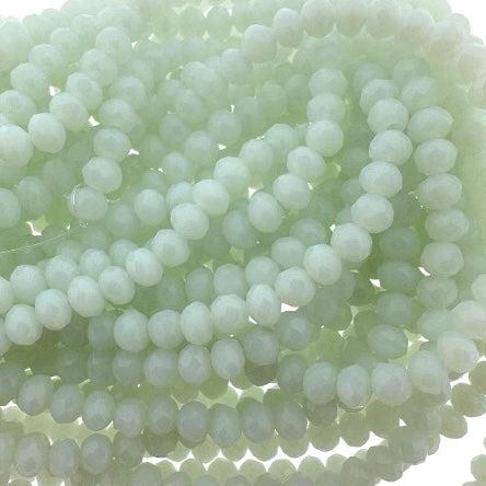 Facet electroplated white opaque 4x3mm - ±130 stuks