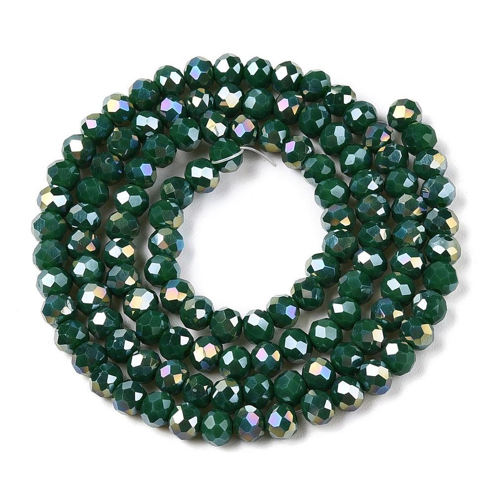 Facet dark green 4x3mm - ±100 stuks - Image 2