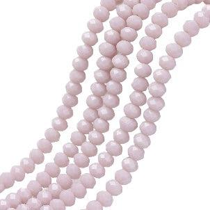 Facet Glass Bead light rose 3x2mm - ±165 stuks