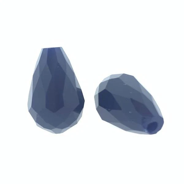 Facet kralen druppel Donkerblauw 15x10mm - 4 stuks