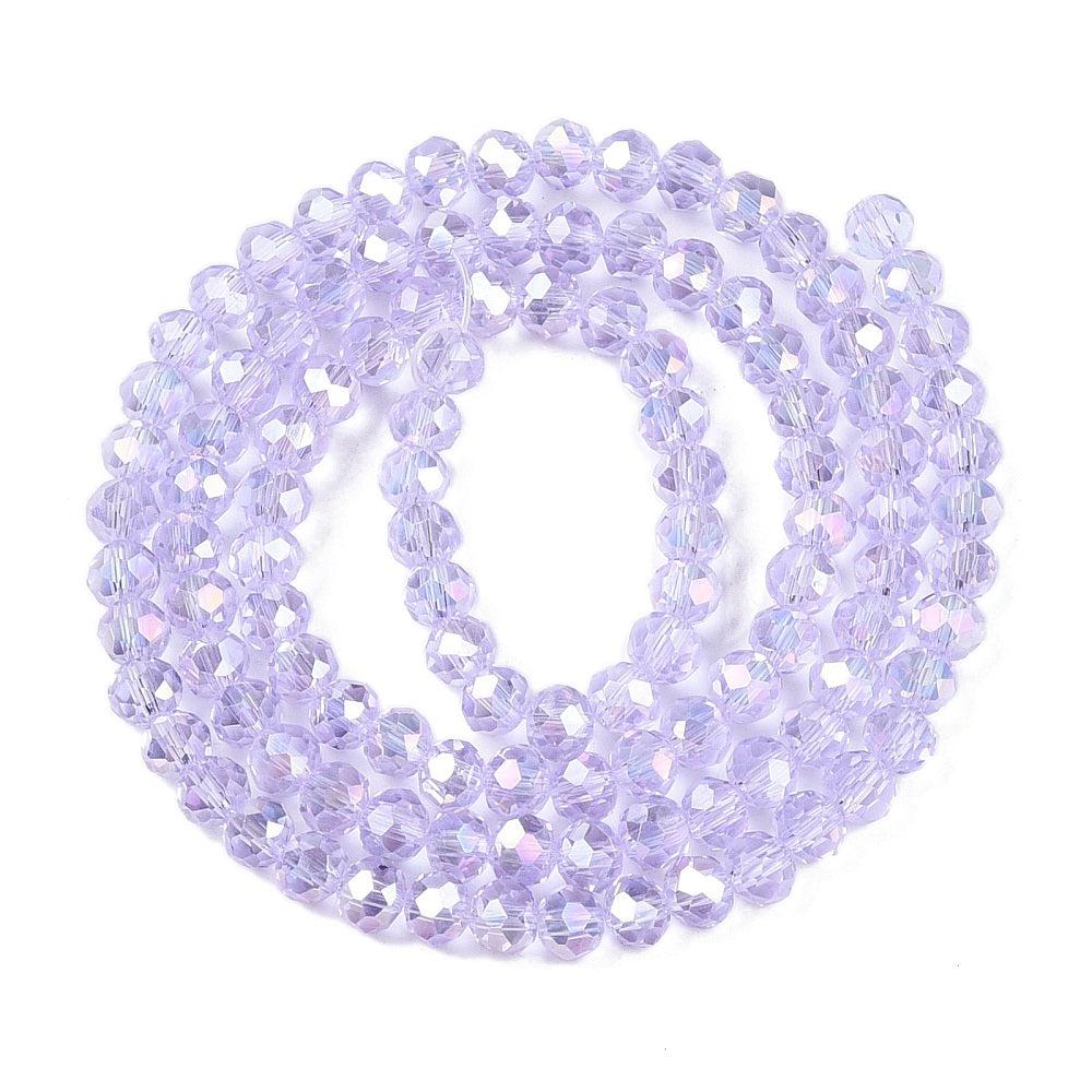 Facet lilac AB plated 4x3mm - ±100 stuks - Image 2