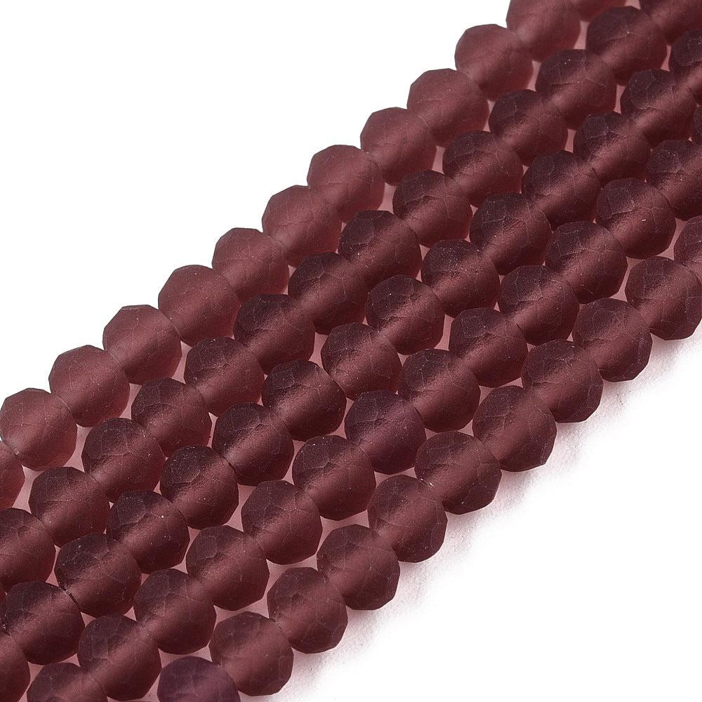 Facet frosted coconut brown 4x3mm - ±100 stuks - Image 2