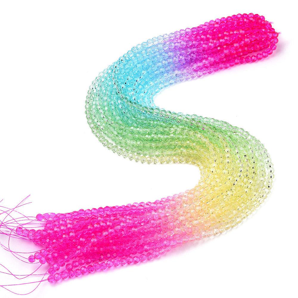 Facet magenta rondelle 4mm - ±85 stuks