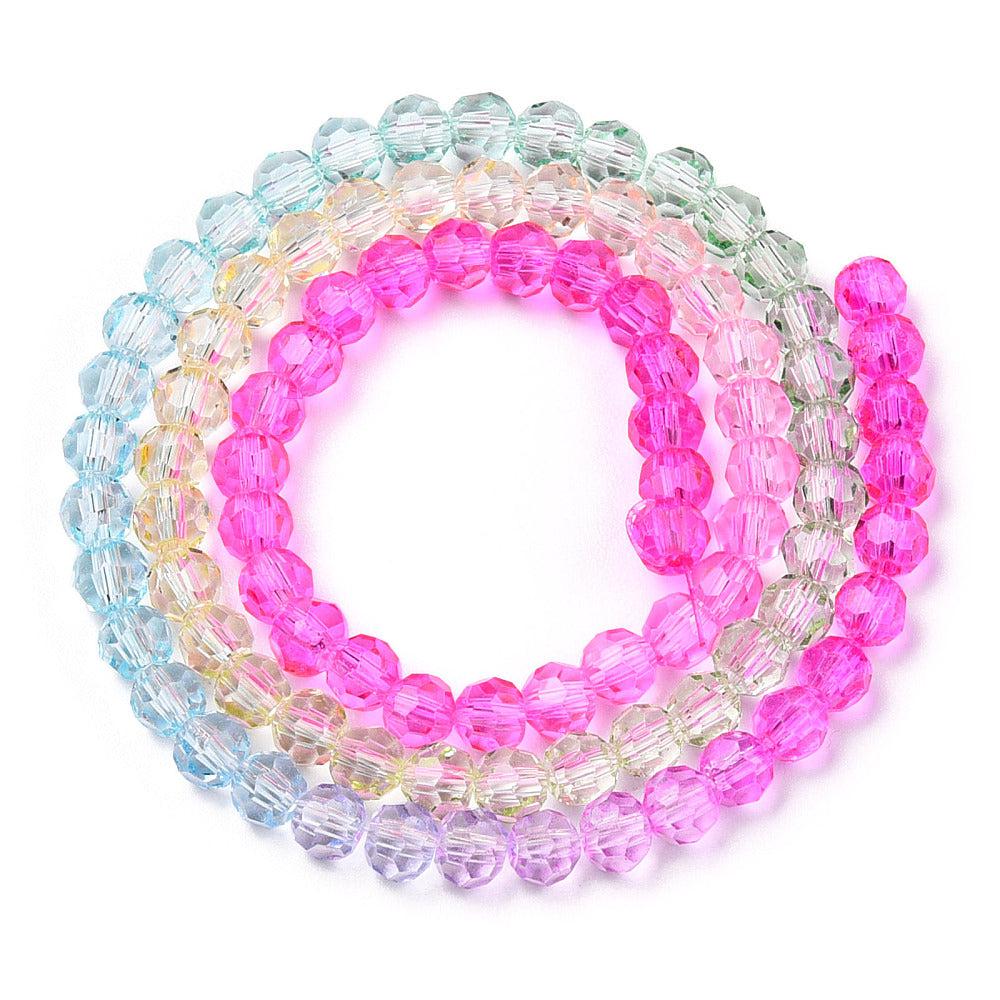Facet magenta rondelle 4mm - ±85 stuks - Image 2