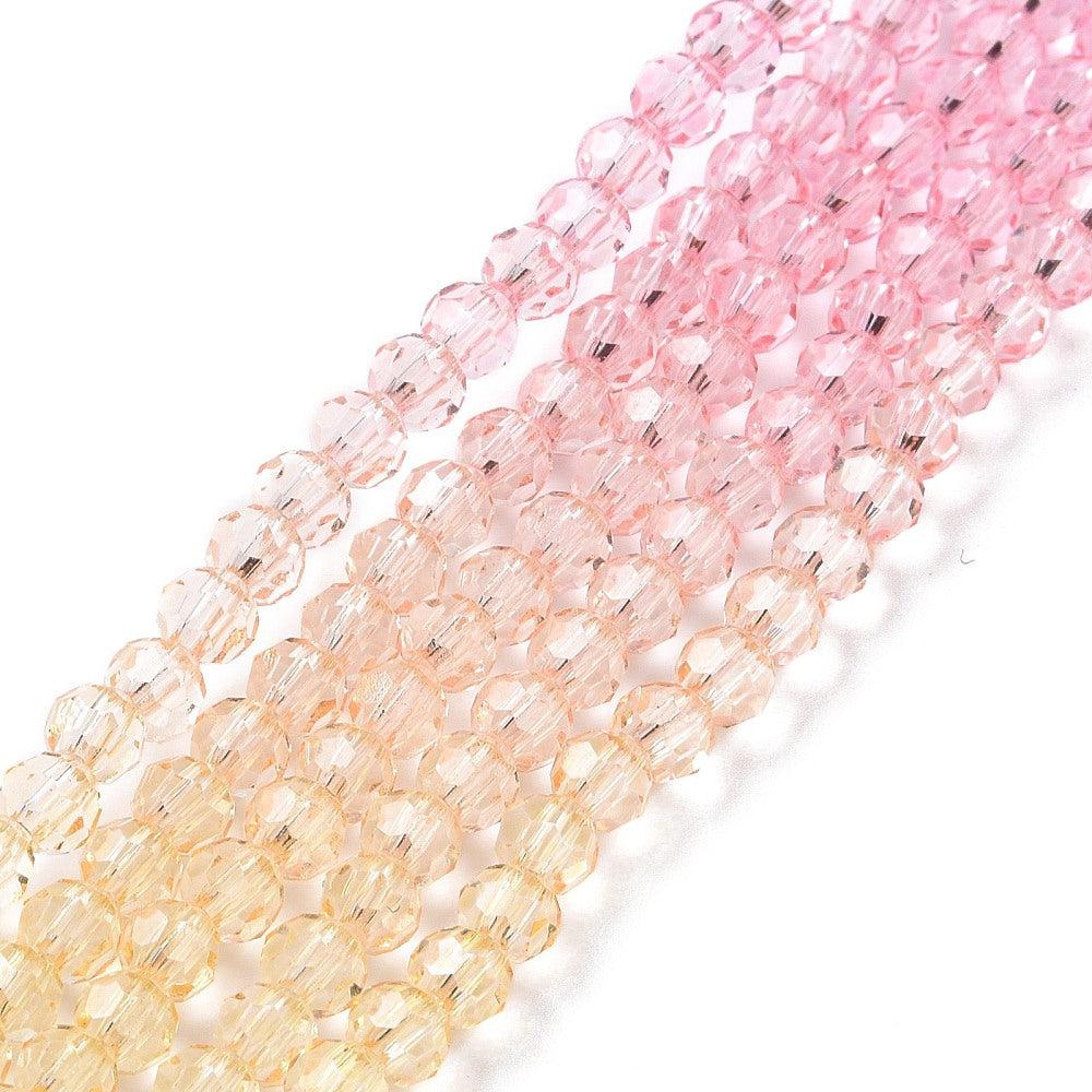 Facet pink/salmon rondelle 4mm - ±85 stuks - Image 2