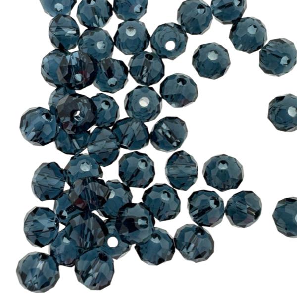 Facet prussianblue rondelle 6x4mm - 45 stuks