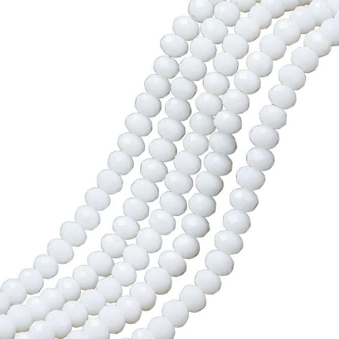 Facet rondel basic white 4mm - ±125 stuks