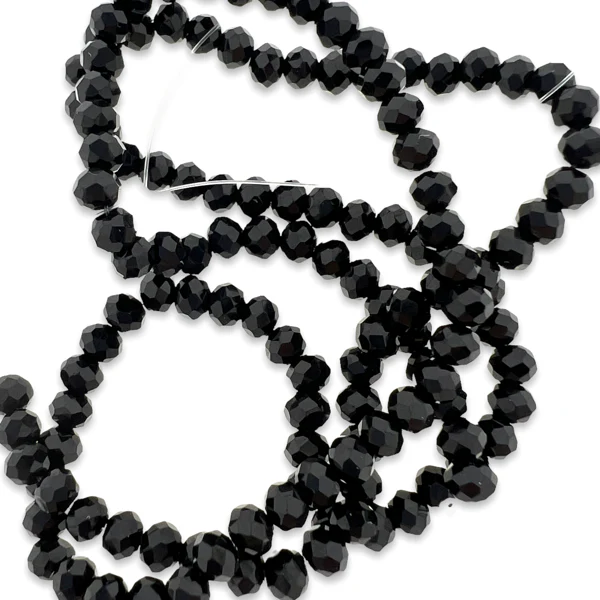 Facet rondel black 3mm - ±125 stuks