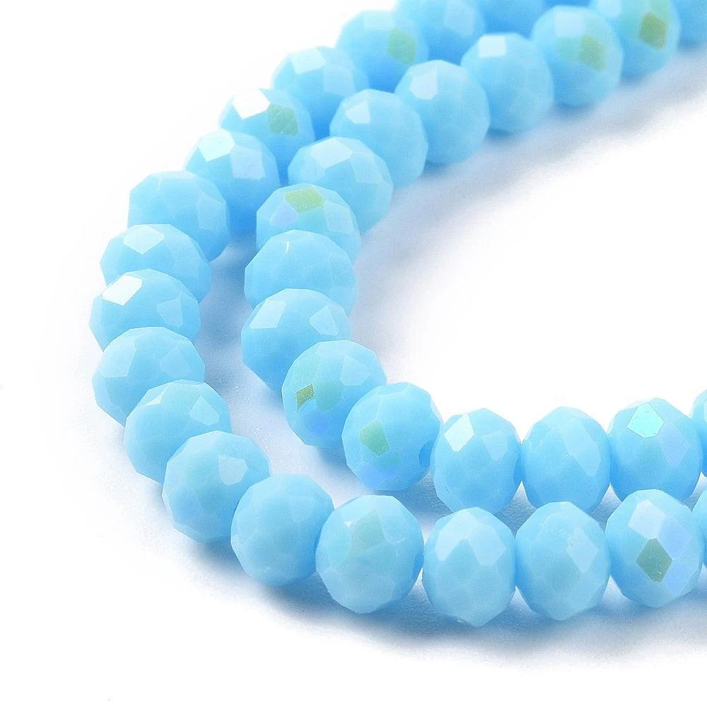 Facet rondel Light blue 4mm - ± 115 stuks - Image 2