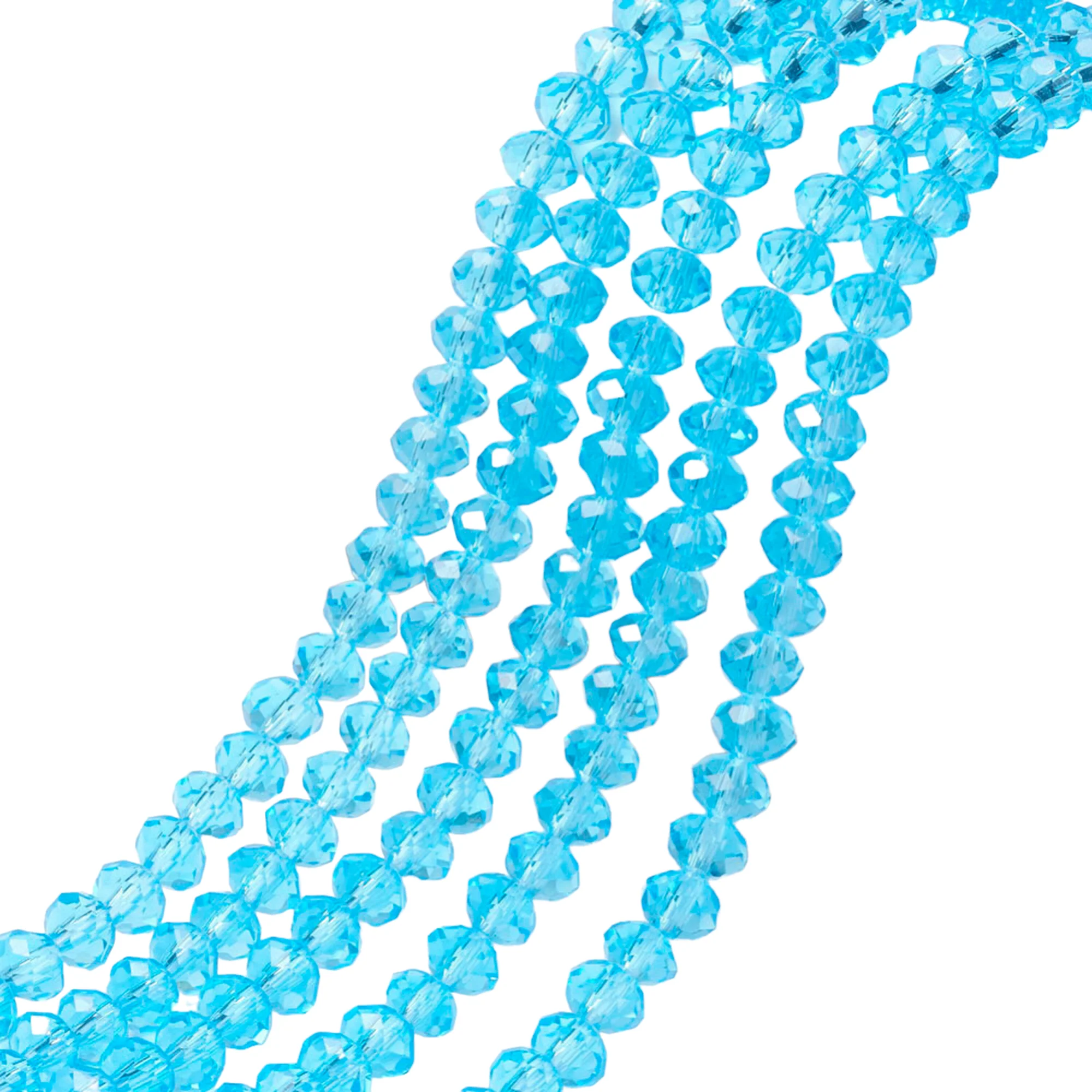Facet rondel blue cyan 4mm - ±125 stuks