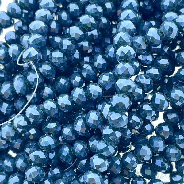 Facet rondel Dark blue 6x4mm - ±85 stuks