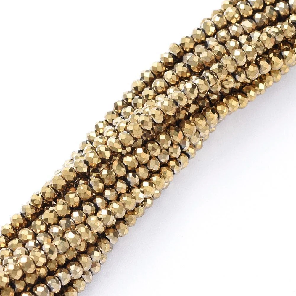 Facet rondel goud metallic 2x1.5mm - ±200 stuks - Image 2