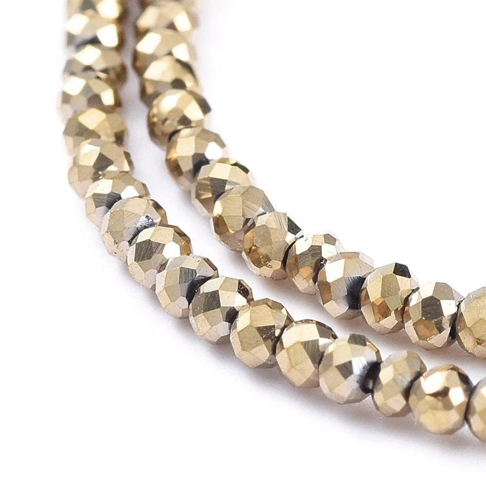 Facet rondel goud metallic 2x1.5mm - ±200 stuks - Image 3