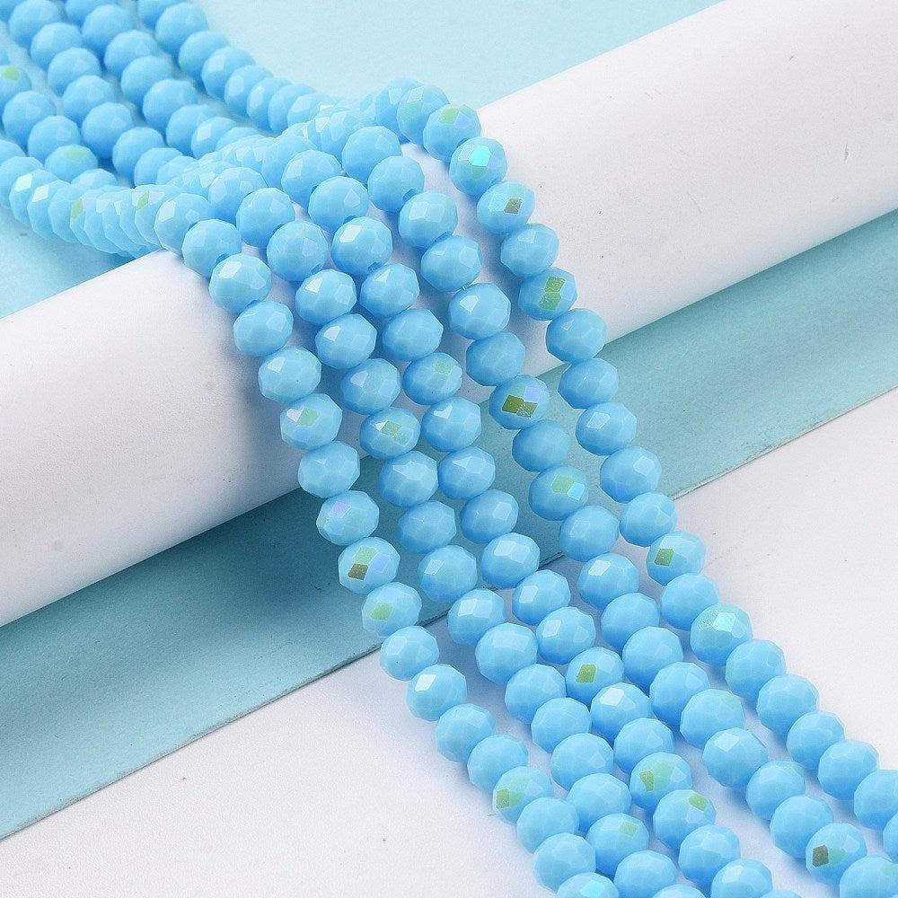 Facet rondel light blue 4mm - ±115 stuks - Image 2