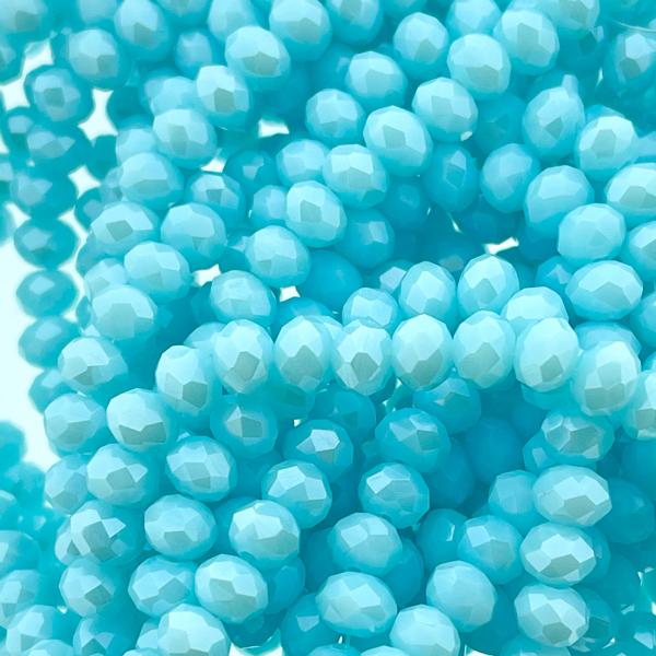 Facet rondel Light cyan 6x4mm - ±85 stuks