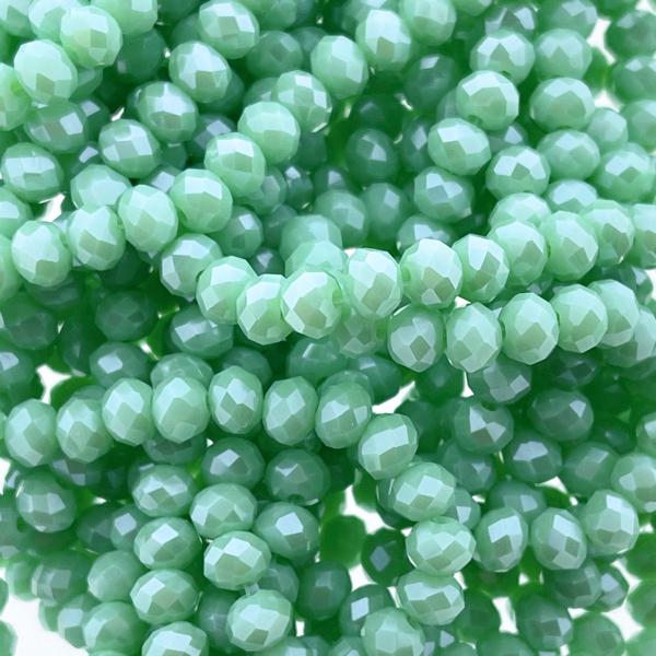 Facet rondel Mint green 6x4mm - ±85 stuks