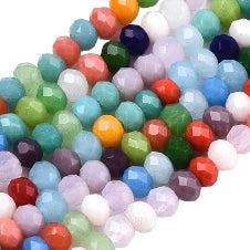 Facet rondel mixed color 3x2mm - ±189 stuks