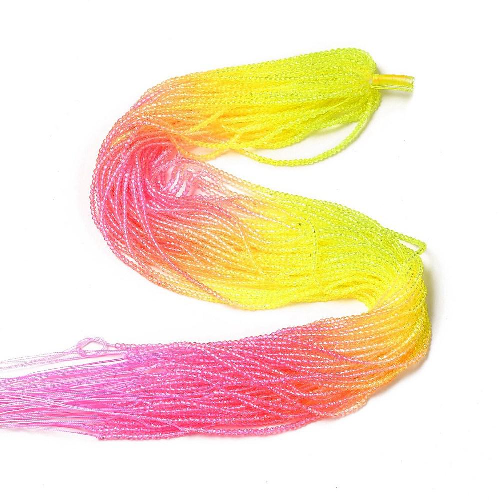 Facet rondel pearl pink/yellow 2mm - ±180 stuks - Image 2