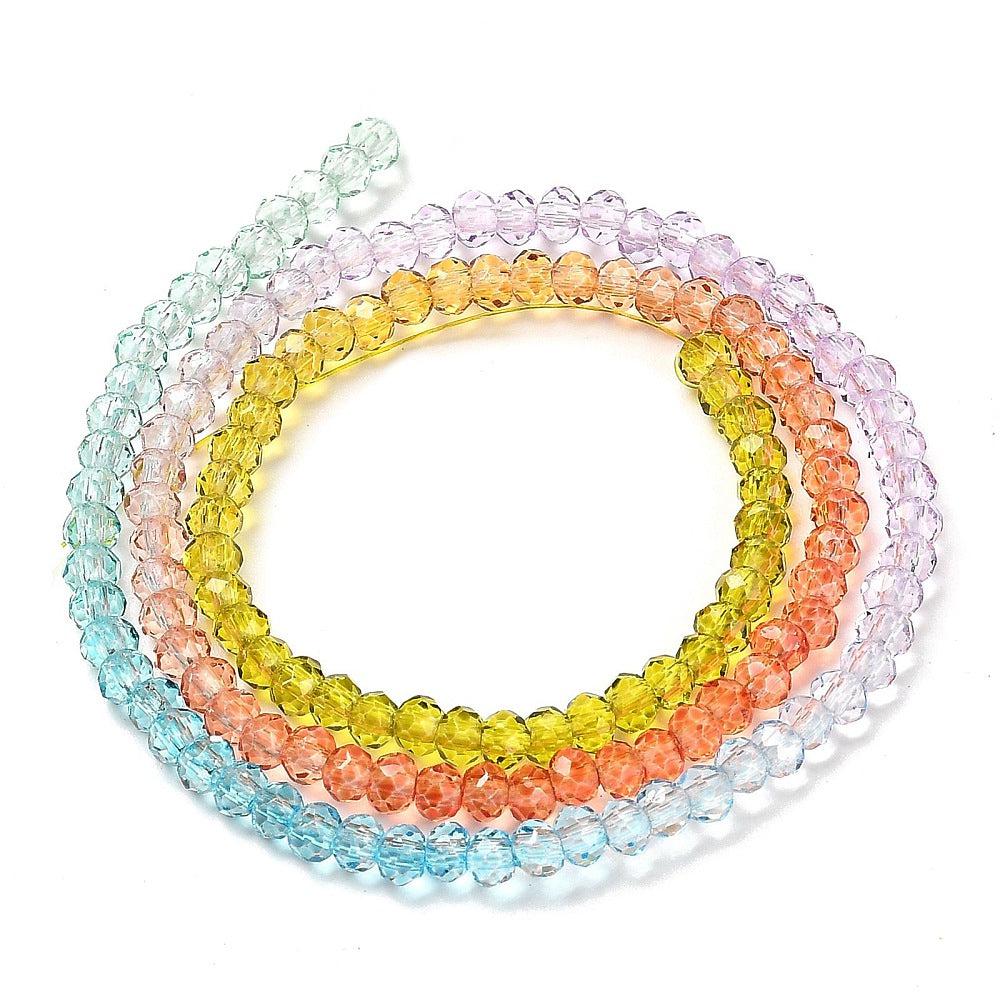 Facet rondel rainbow 3x2mm - ±130 stuks