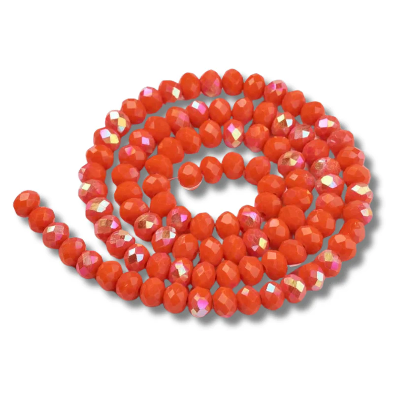 Facet rondel Red 4mm - ± 115 stuks