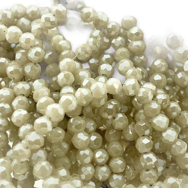 Facet rondel shiny beige 3x2mm - ±180 stuks