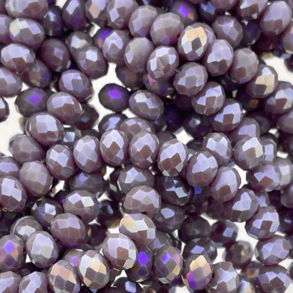 Facet rondel soft purple AB 6x4mm - ±85 stuks