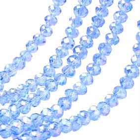 Facet rondel spicey blue 4mm - ±120 stuks