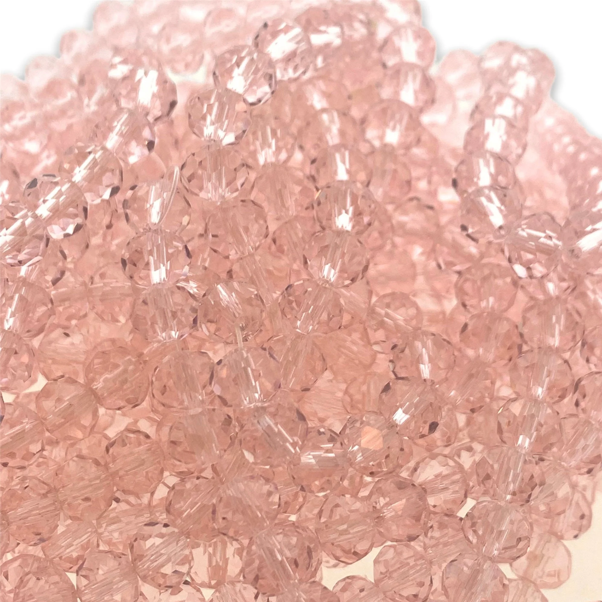 Facet rondel lichtroze 6x4mm - ±85 stuks