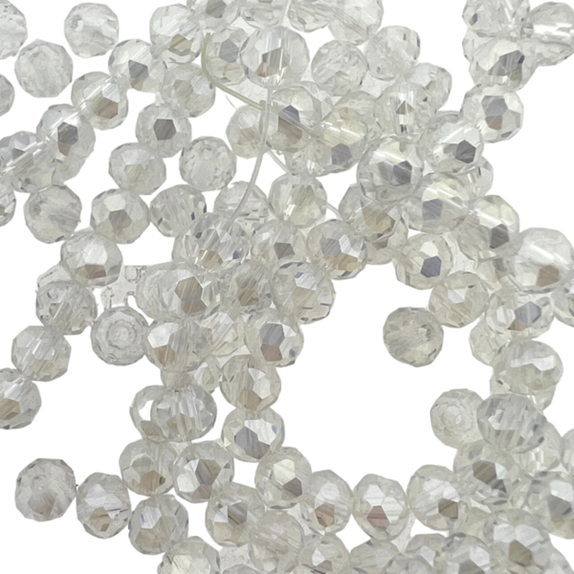 Facet rondel Transparent AB 4mm - 90 stuks