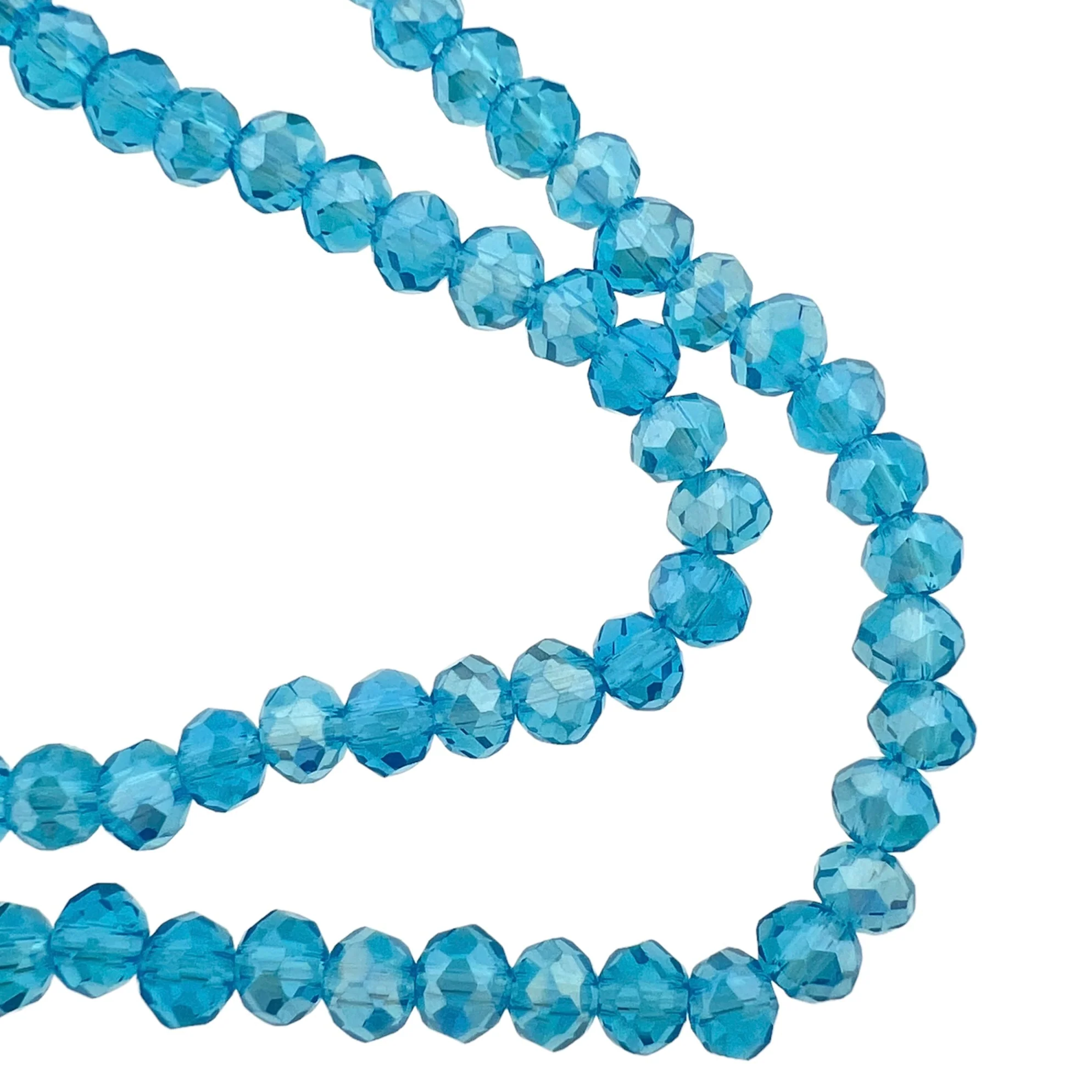 Facet rondelle AB blue 4mm - ±125 stuks