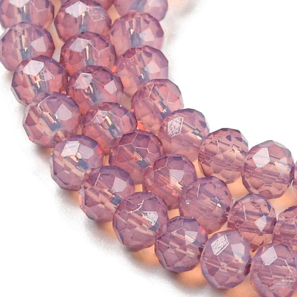 Facet rondelle flamingo 3x2mm- per ±135