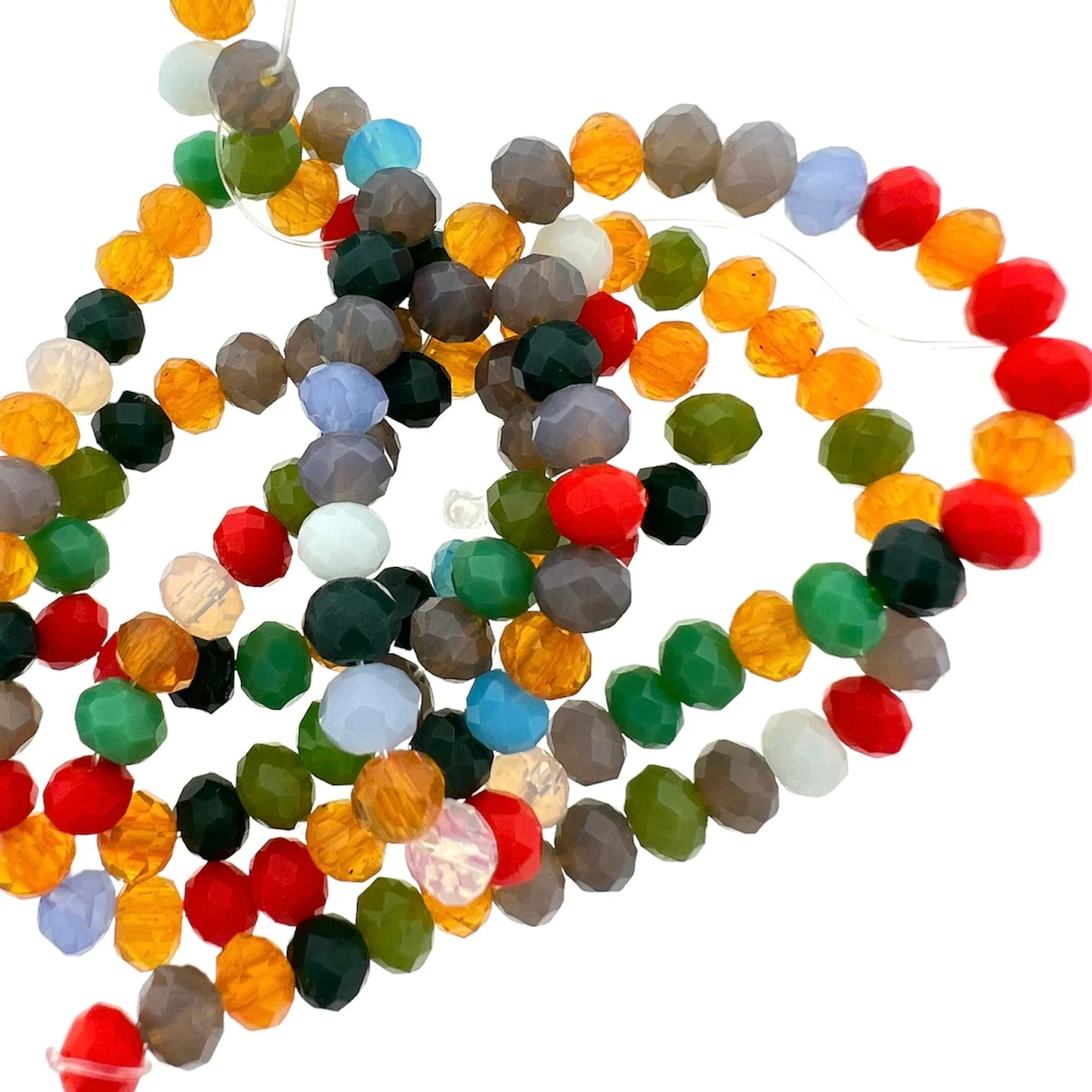 Facet rondelle mixed colors rainbow 4mm - ±140 stuks