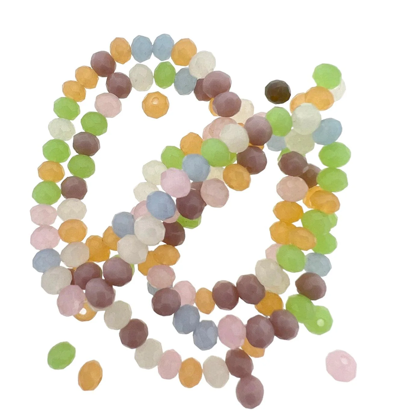 Facet rondelle mixed pastel 3mm - ±135 stuks