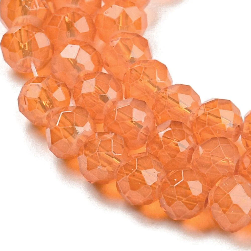 Facet rondelle orange 3x3mm- per ±120