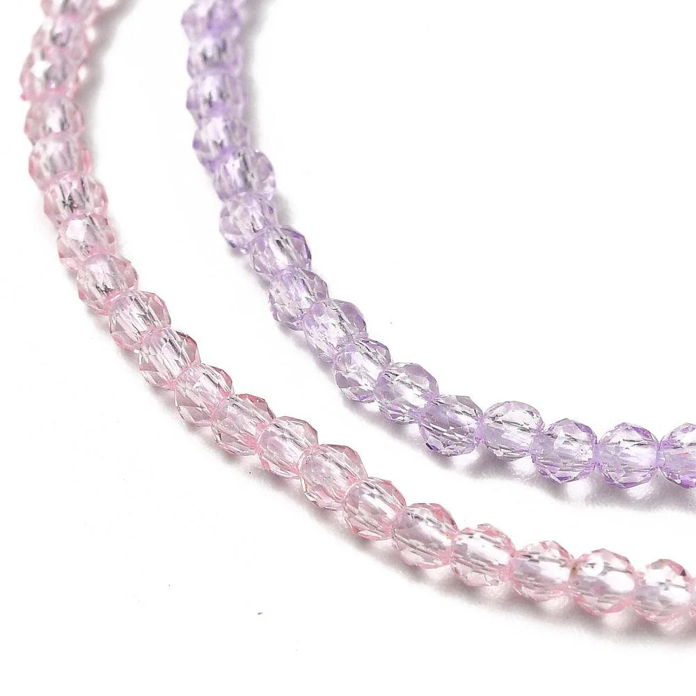 Facet rondelle purple&pink 2mm- per ±180 stuks - Image 2
