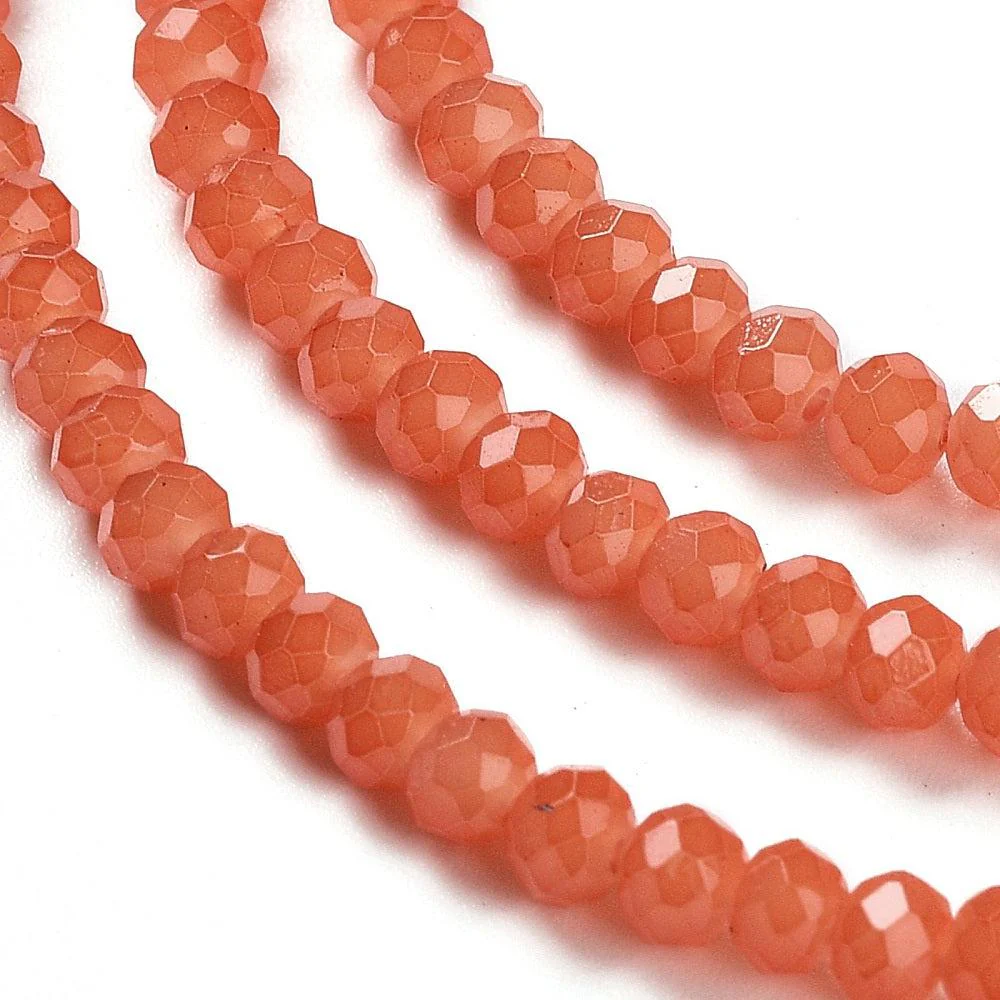 Facet rondelle tomato 3x2mm- per ±155