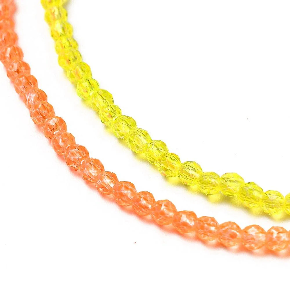 Facet rondelle tomato&yellow 2mm- per ±180 stuks - Image 2