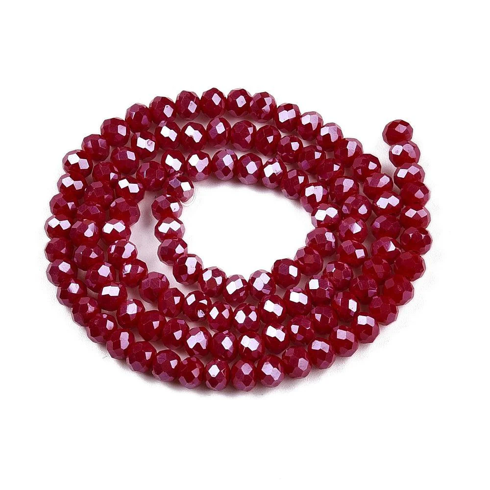 Facetkralen Dark Red 4x3mm - ±110 stuks - Image 2