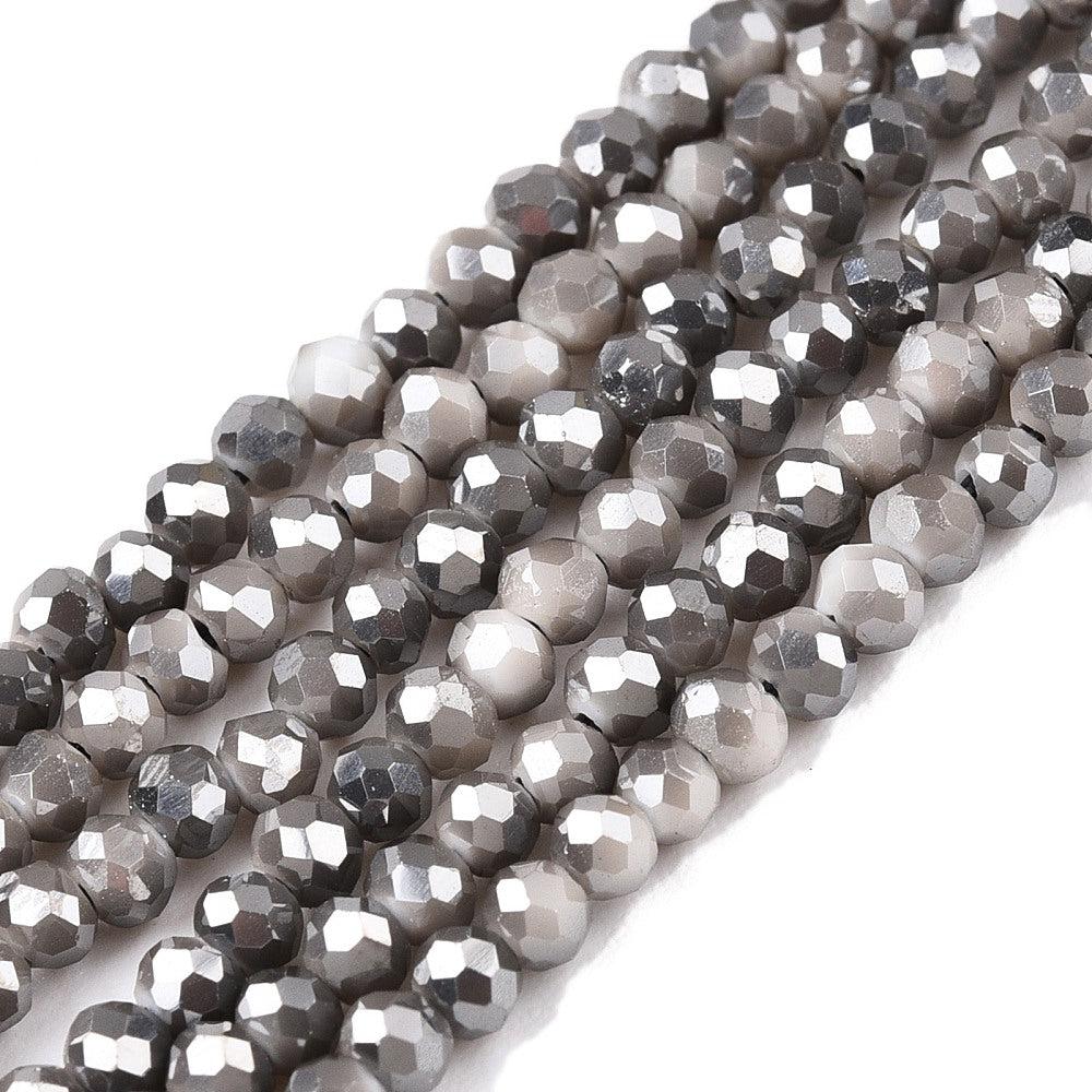 Facetkralen luster plated grey 2,5x2mm - ±150 stuks