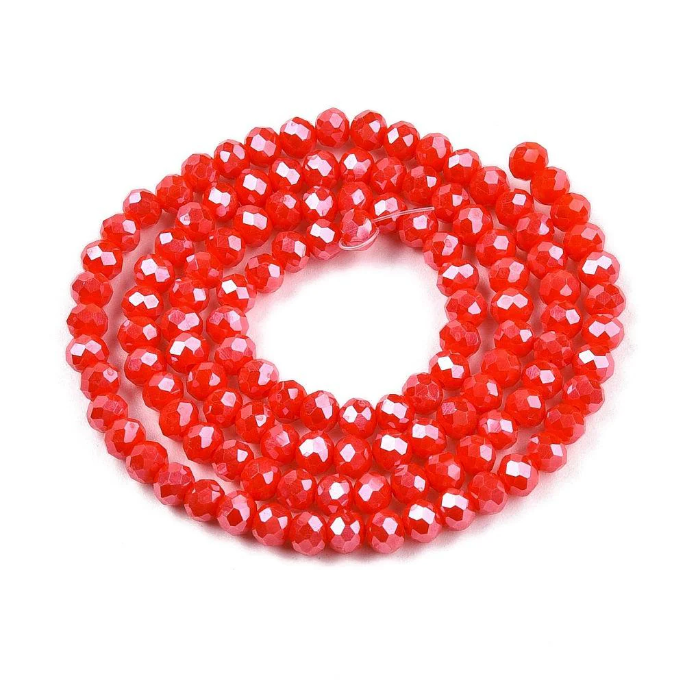 Facetkralen Red 4x3mm - ±110 stuks - Image 2