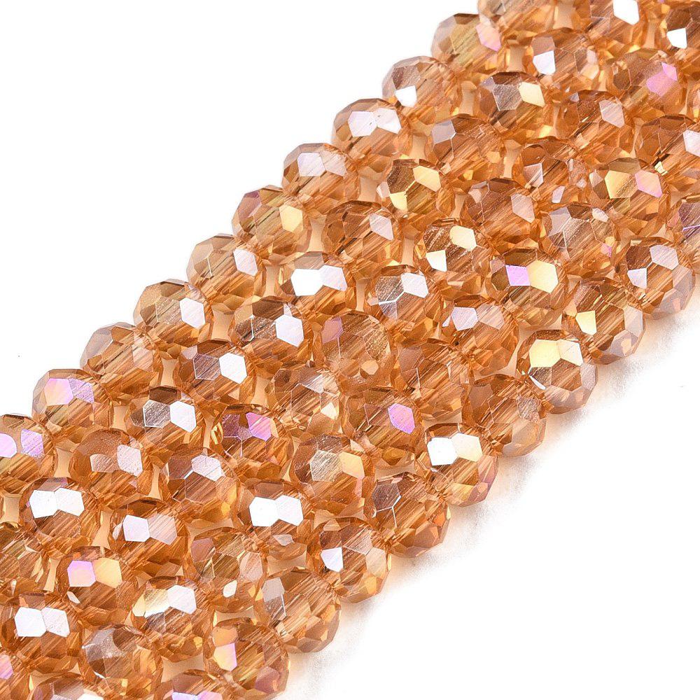 Facetkralen rondelle AB color goldenrod 4x3mm- per 40cm