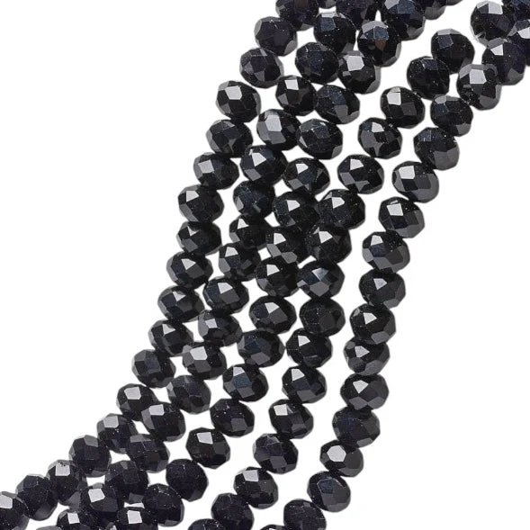 Facetkralen rondelle black 3x2mm- per 40cm