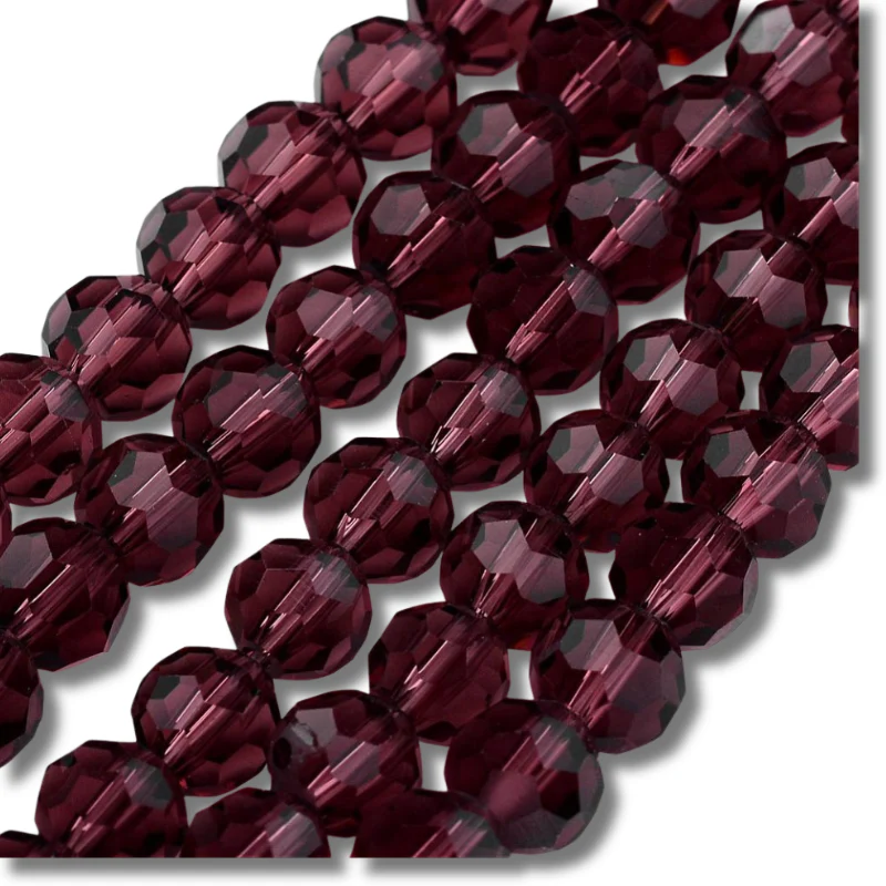 Facetkralen rondel Bordeaux rood 8mm - ±65 stuks - Image 2