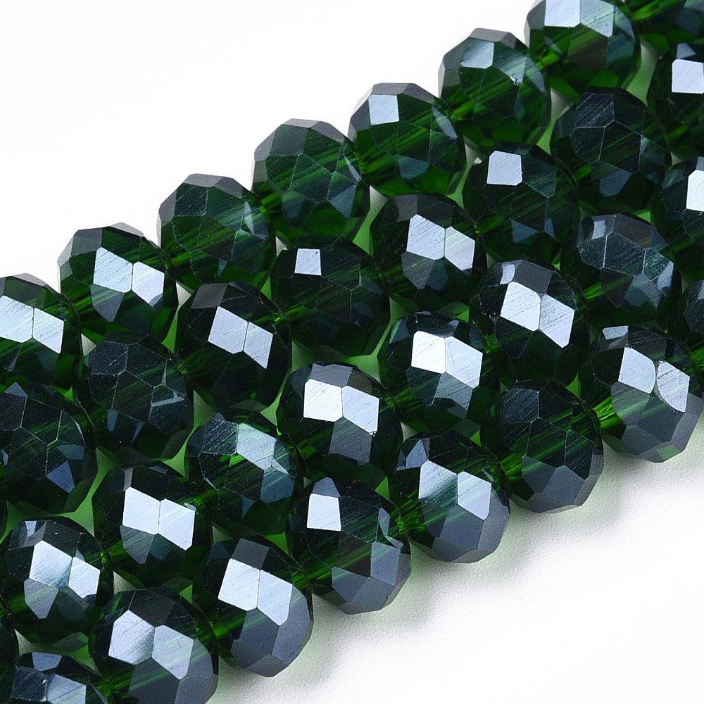 Facetkralen rondelle dark green 3x2mm- per 40cm