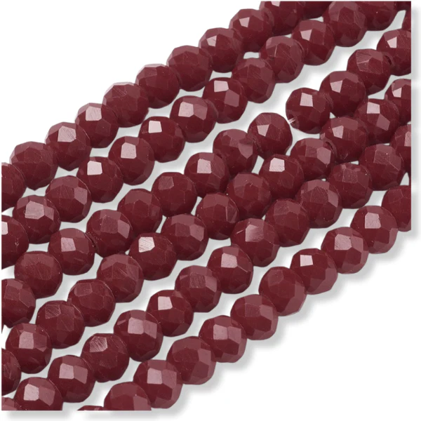 Facetkralen rondel Dark Red 6x4mm - ±80 stuks - Image 2