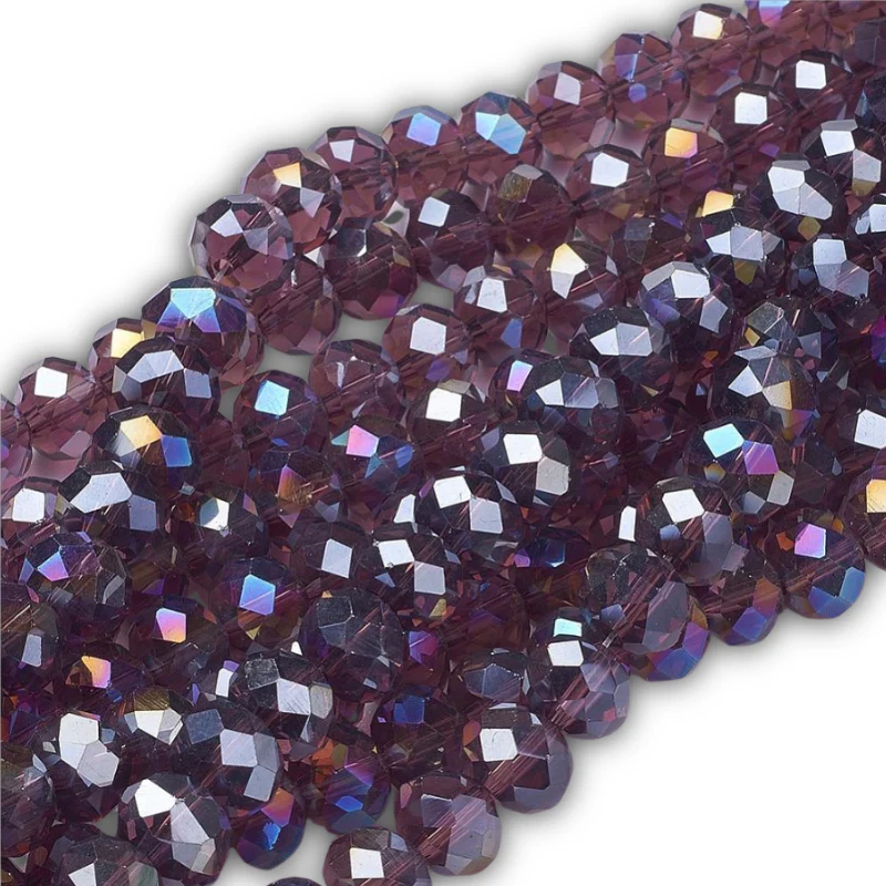Facetkralen rondel deep purple 10x7mm - ±55 stuks - Image 2