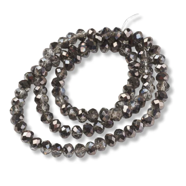 Facetkralen rondel half black 6x5mm - ±80 stuks - Image 2