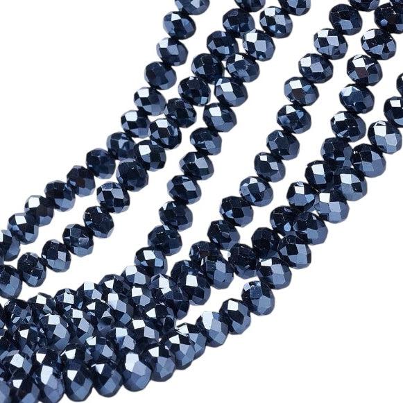Facetkralen rondelle luster darkblue 2,5x2mm- per 30cm
