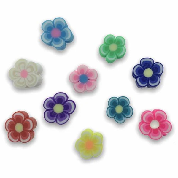 Fimo bloemetjes mix 10mm - 10 stuks