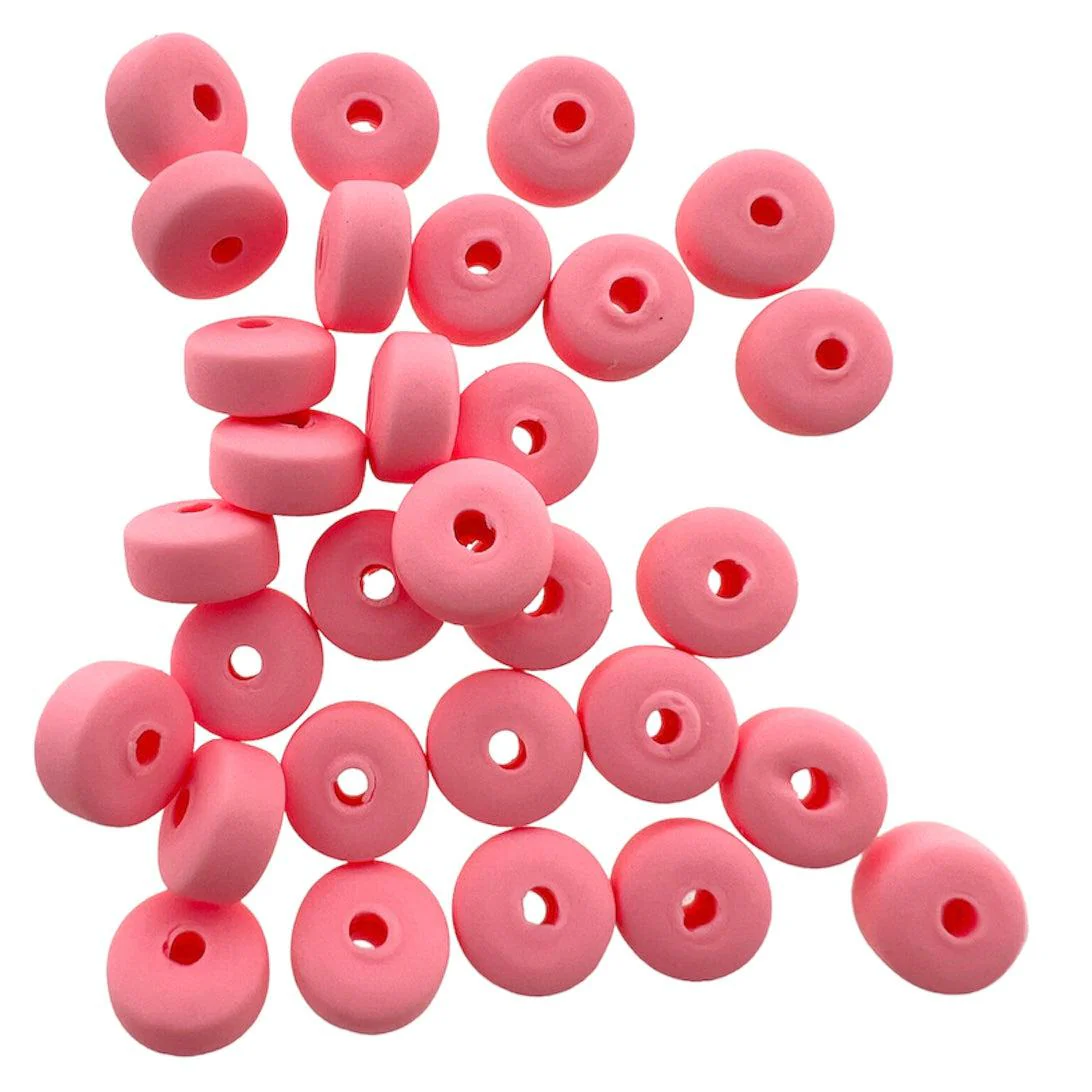 Fimo kralen candy licht roze 6x3mm- 30 stuks